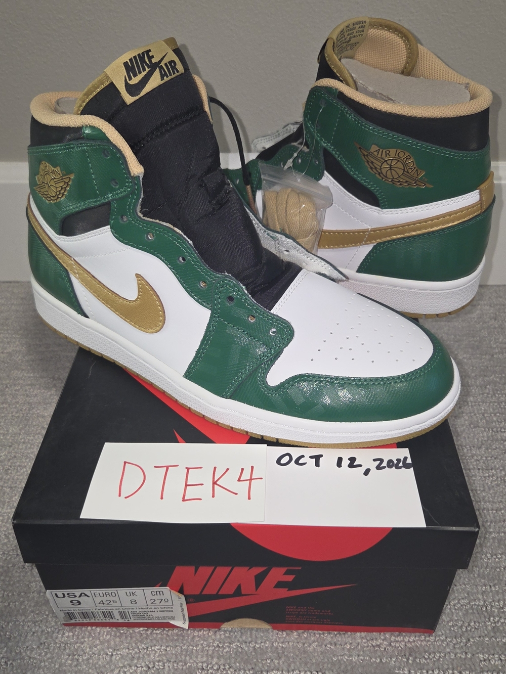 2013 Nike Air Jordan 1 Retro High OG Boston Colorway New Deadstock